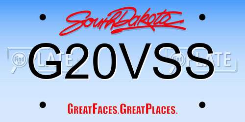 G20VSS South Dakota License Plate