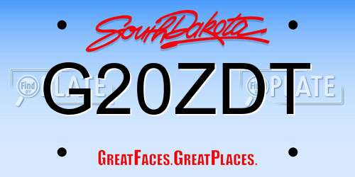 G20ZDT South Dakota License Plate