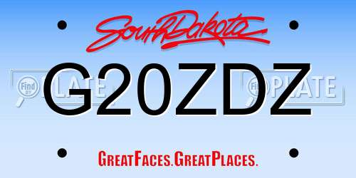 G20ZDZ South Dakota License Plate