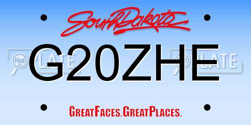 G20ZHE South Dakota License Plate