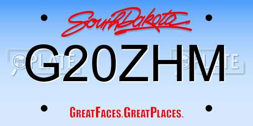 G20ZHM South Dakota License Plate