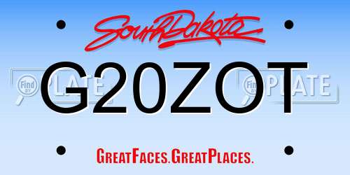 G20ZOT South Dakota License Plate