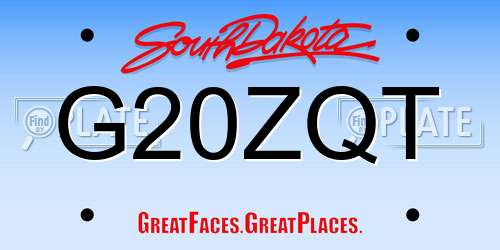 G20ZQT South Dakota License Plate