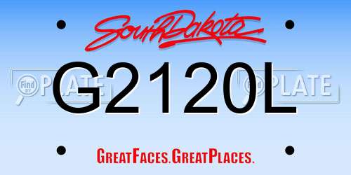 G2120L South Dakota License Plate