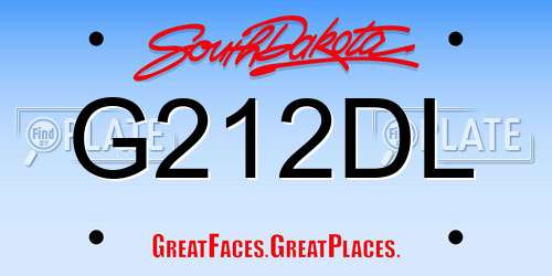 G212DL South Dakota License Plate