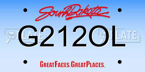 G212OL South Dakota License Plate