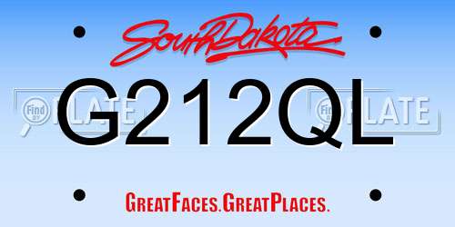 G212QL South Dakota License Plate