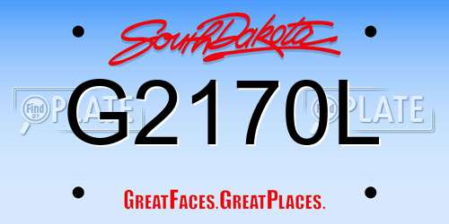 G2170L South Dakota License Plate