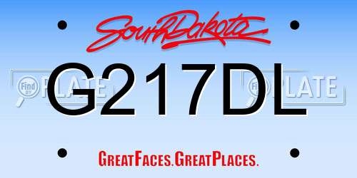 G217DL South Dakota License Plate