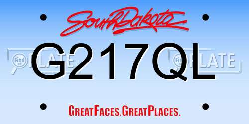G217QL South Dakota License Plate