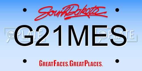 G21MES South Dakota License Plate