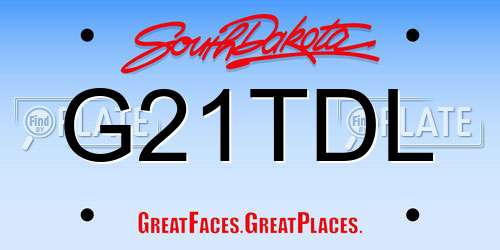G21TDL South Dakota License Plate