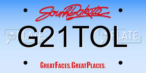 G21TOL South Dakota License Plate