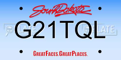 G21TQL South Dakota License Plate