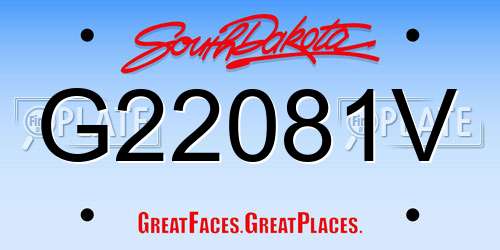 G22081V South Dakota License Plate
