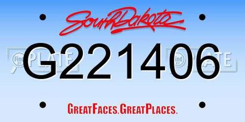 G221406 South Dakota License Plate