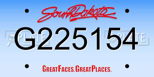 G225154 South Dakota License Plate