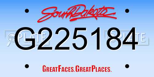 G225184 South Dakota License Plate