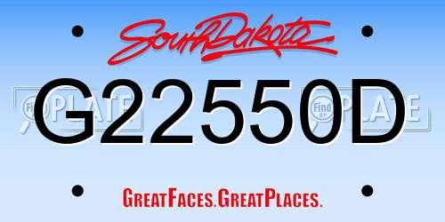 G22550D South Dakota License Plate