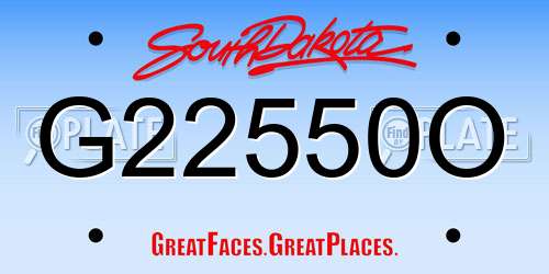 G22550O South Dakota License Plate