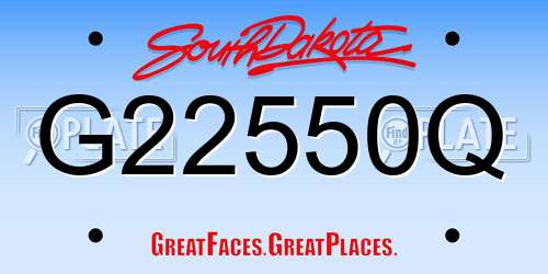 G22550Q South Dakota License Plate
