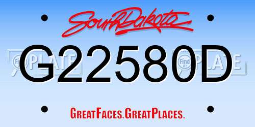 G22580D South Dakota License Plate