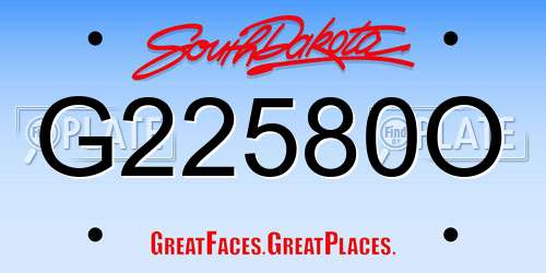 G22580O South Dakota License Plate