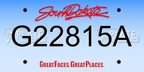 G22815A South Dakota License Plate