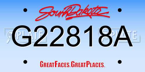 G22818A South Dakota License Plate