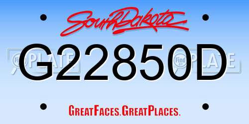 G22850D South Dakota License Plate