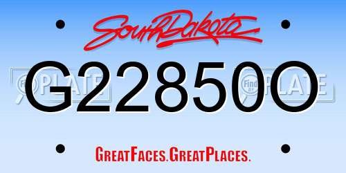 G22850O South Dakota License Plate