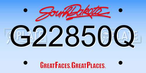 G22850Q South Dakota License Plate