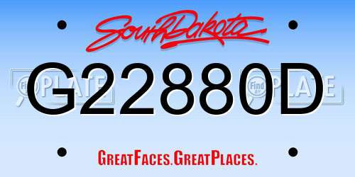 G22880D South Dakota License Plate