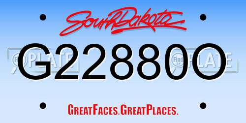 G22880O South Dakota License Plate