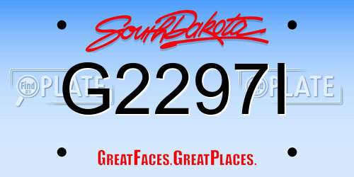 G2297I South Dakota License Plate