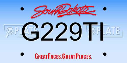 G229TI South Dakota License Plate