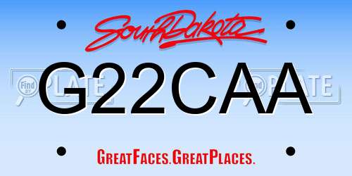 G22CAA South Dakota License Plate