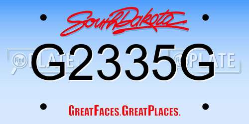 G2335G South Dakota License Plate