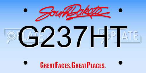 G237HT South Dakota License Plate