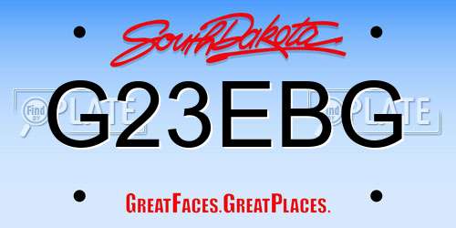 G23EBG South Dakota License Plate