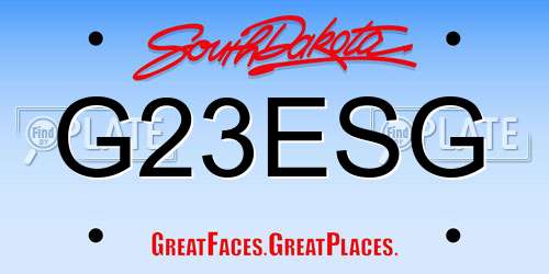 G23ESG South Dakota License Plate