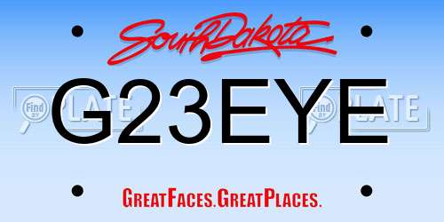 G23EYE South Dakota License Plate