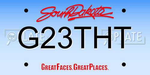 G23THT South Dakota License Plate