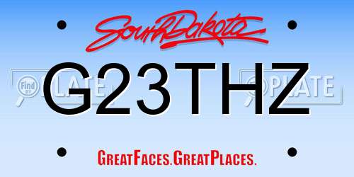 G23THZ South Dakota License Plate