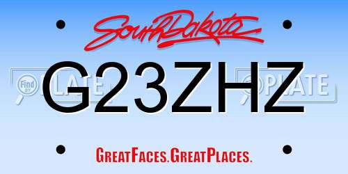 G23ZHZ South Dakota License Plate