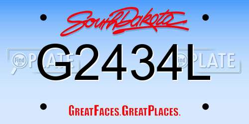 G2434L South Dakota License Plate