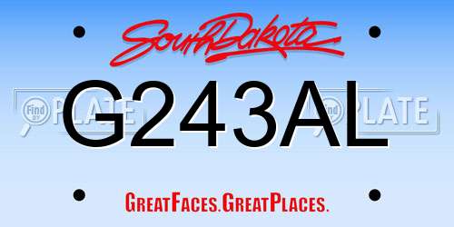 G243AL South Dakota License Plate