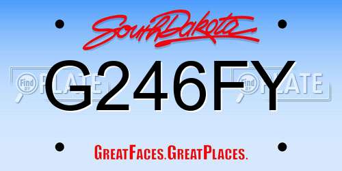 G246FY South Dakota License Plate