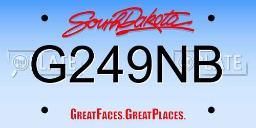 G249NB South Dakota License Plate