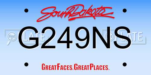 G249NS South Dakota License Plate